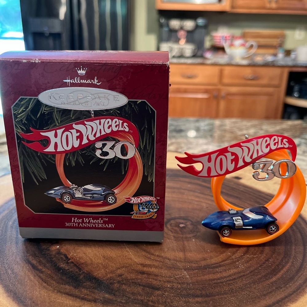 Hallmark 1998 Hot Wheels 30th anniversary ornament.